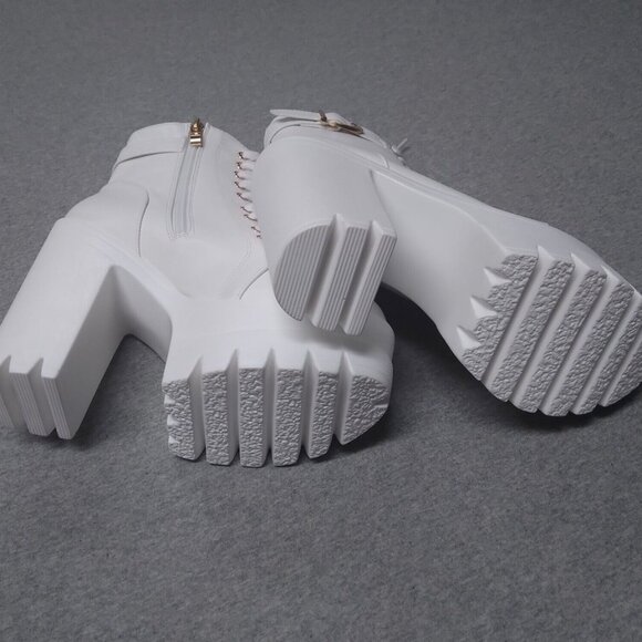 white platform chunk heel boots size 37 - Picture 6 of 15